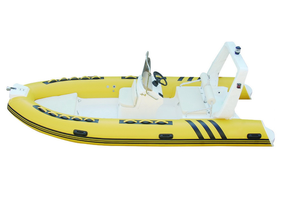 China Yellow Color Inflatable RIB Boats For Rescue And Fishing 4.8 Meter Length supplier